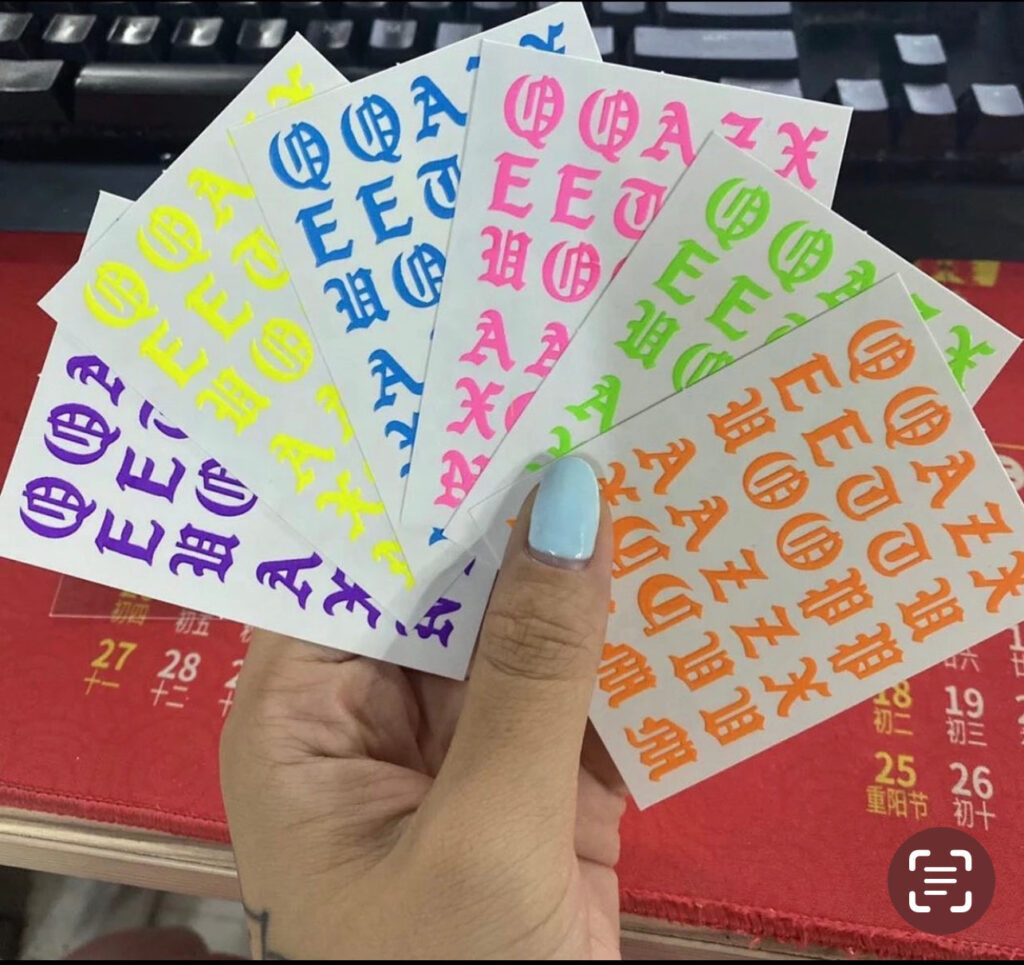 Nail Art Sticker Old English 6pc